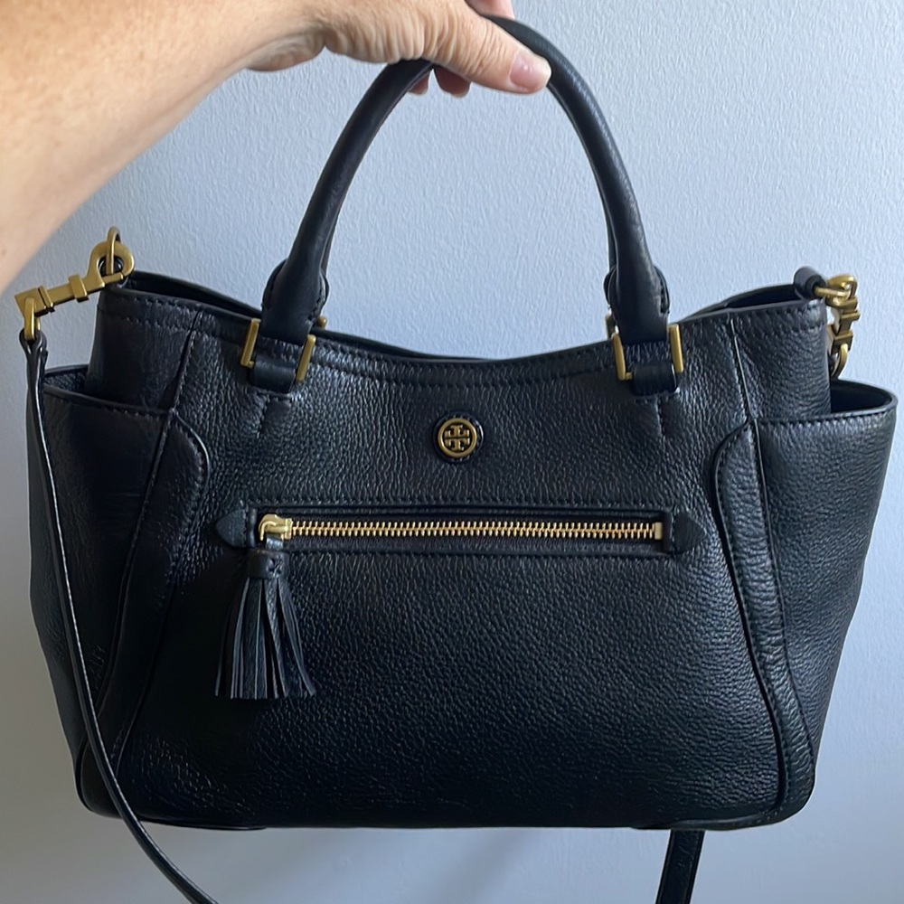 Tory Burch Black Pebble Satchel